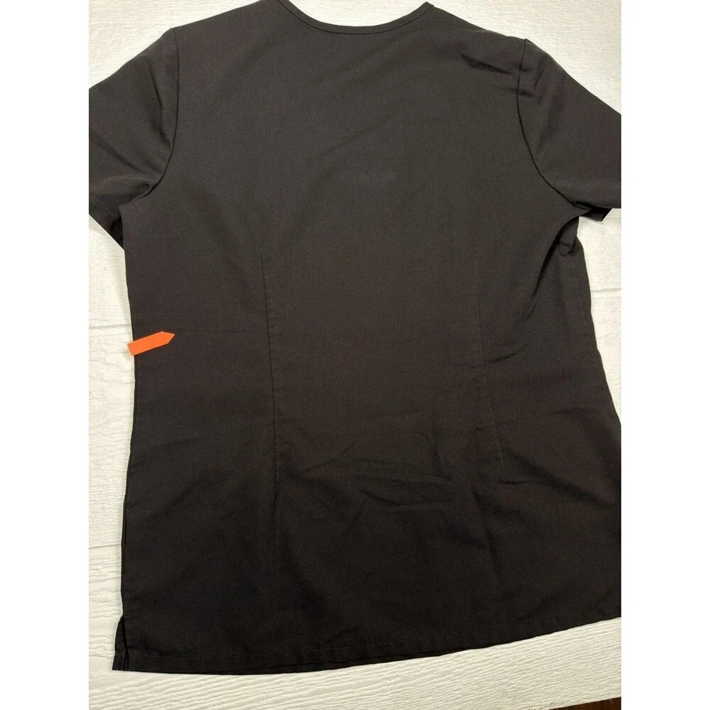 FIGS Womens Casma Three Pocket Scrub Top Black Small V-Neck Medical - Picture 7 of 11